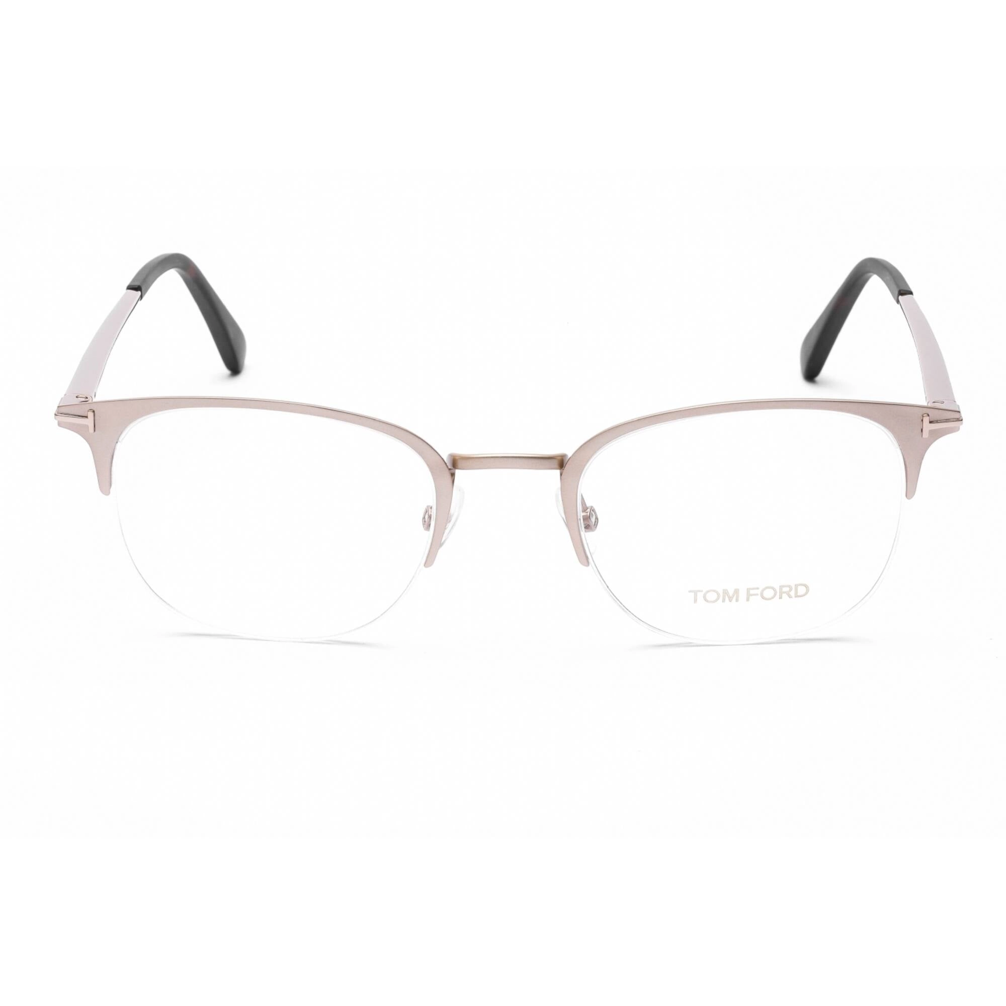Tom Ford Men's Eyeglasses - Matte Rose Gold Metal Square Half Rim Frame | FT5452 029