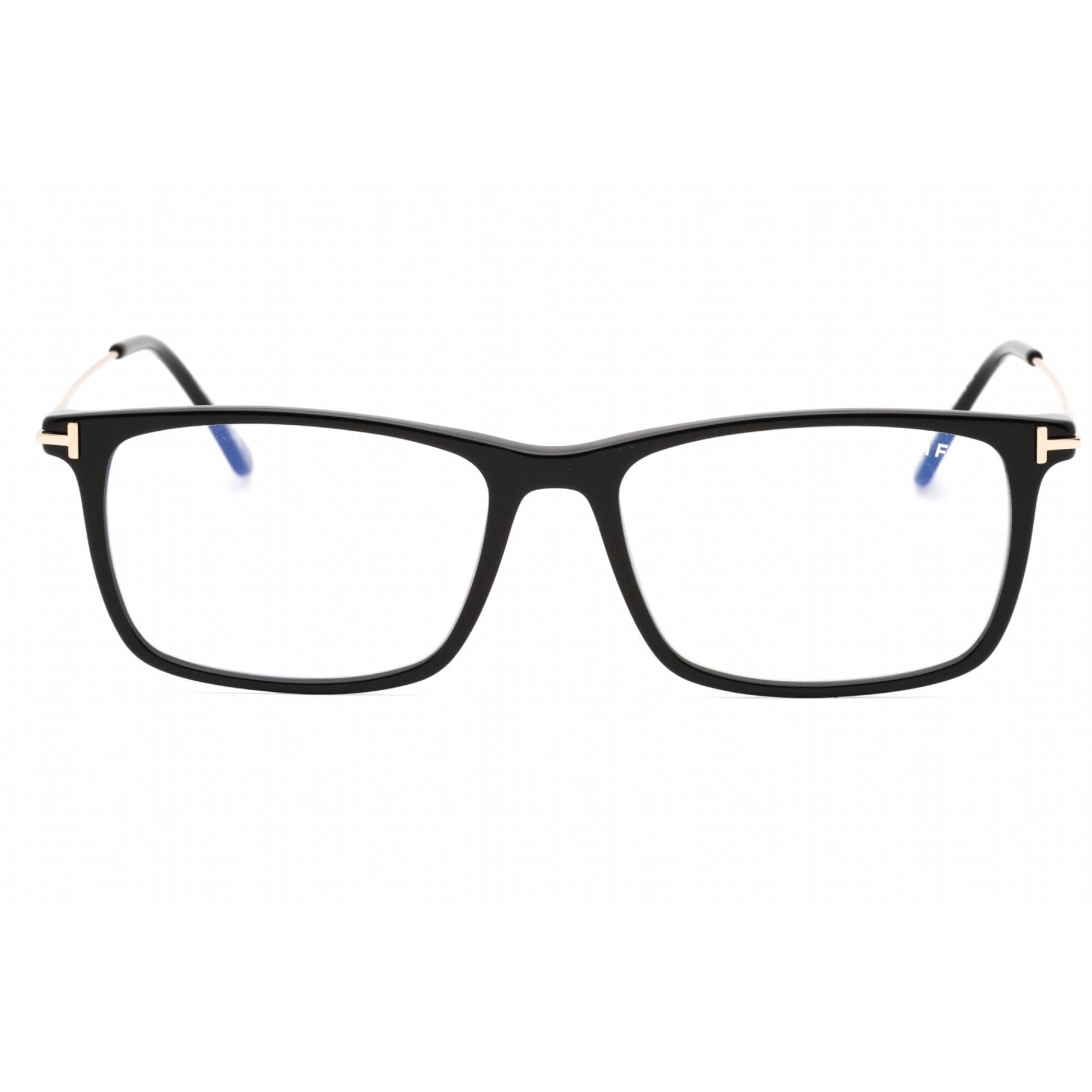 Tom Ford Men's Eyeglasses - Shiny Black Acetate Rectangular Shape Frame | FT5758-B 001