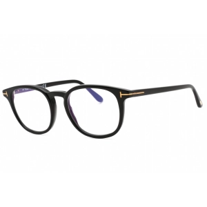 Tom Ford Men's Eyeglasses - Shiny Black Plastic Round Full Rim Frame | FT5819-B 001