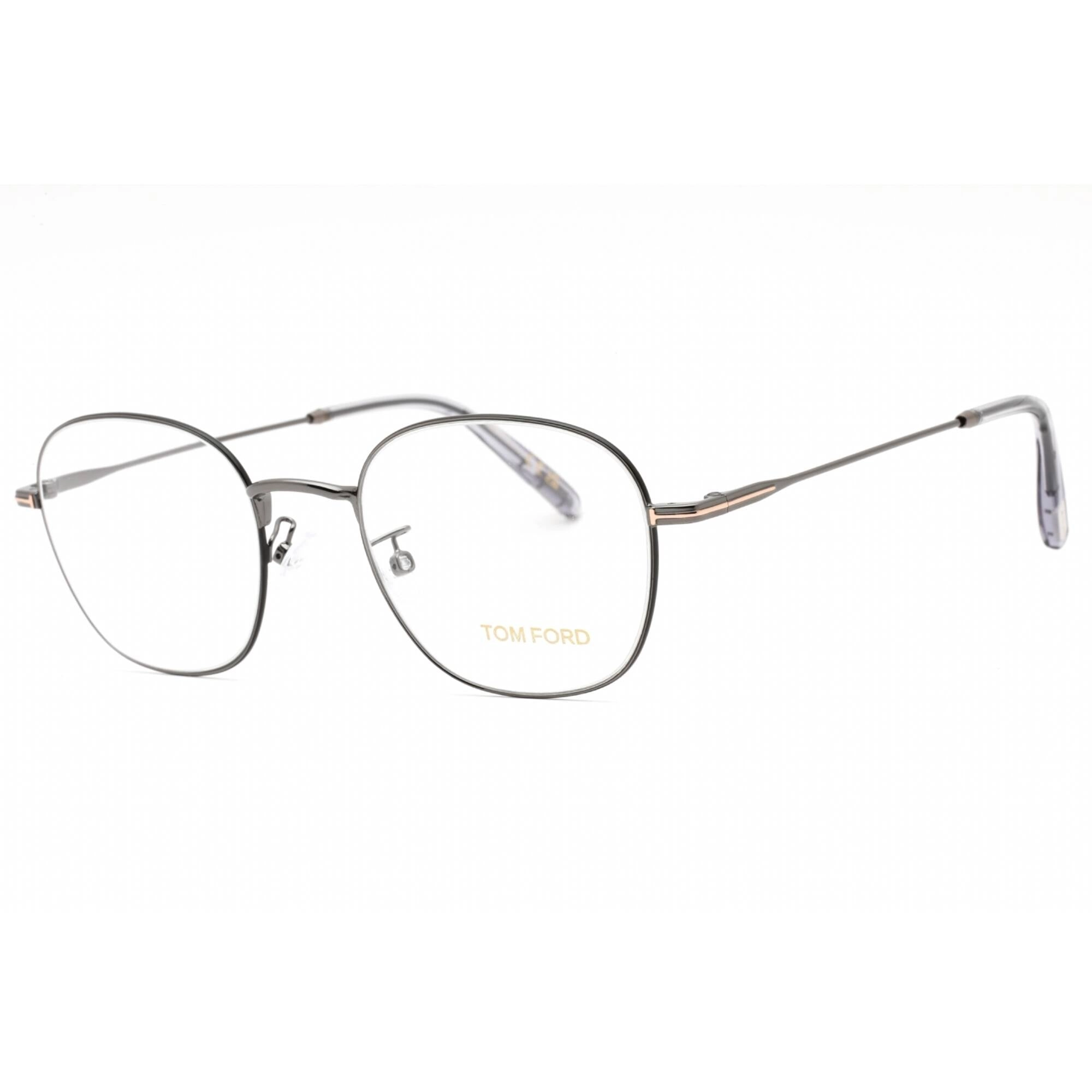 Tom Ford Men's Eyeglasses - Shiny Gunmetal Metal Round Full Rim Frame | FT5790-K 008