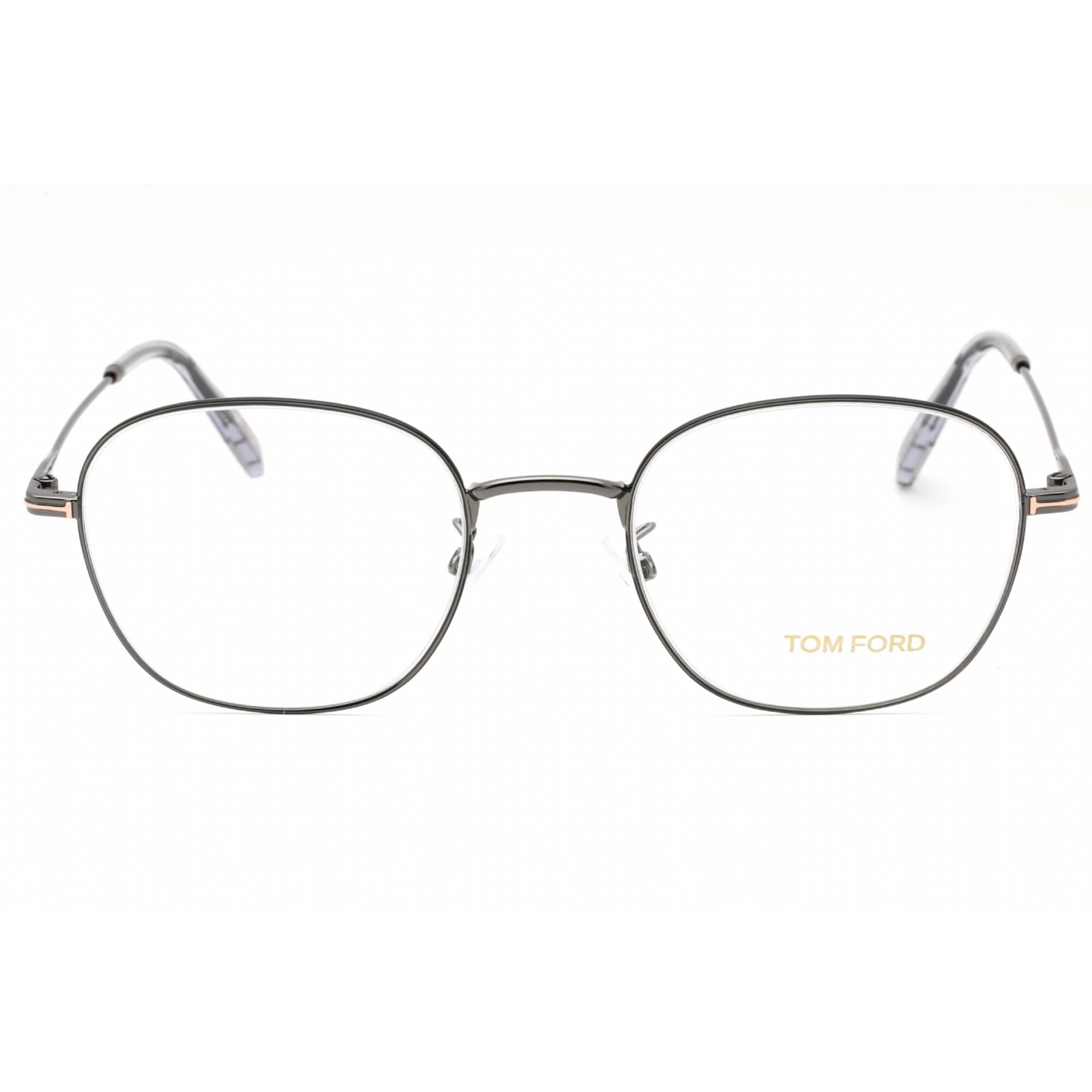 Tom Ford Men's Eyeglasses - Shiny Gunmetal Metal Round Full Rim Frame | FT5790-K 008