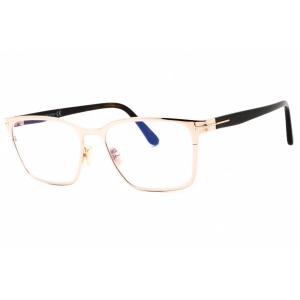 Tom Ford Men's Eyeglasses - Shiny Rose Gold Metal Rectangular Full Rim | FT5733-B 028