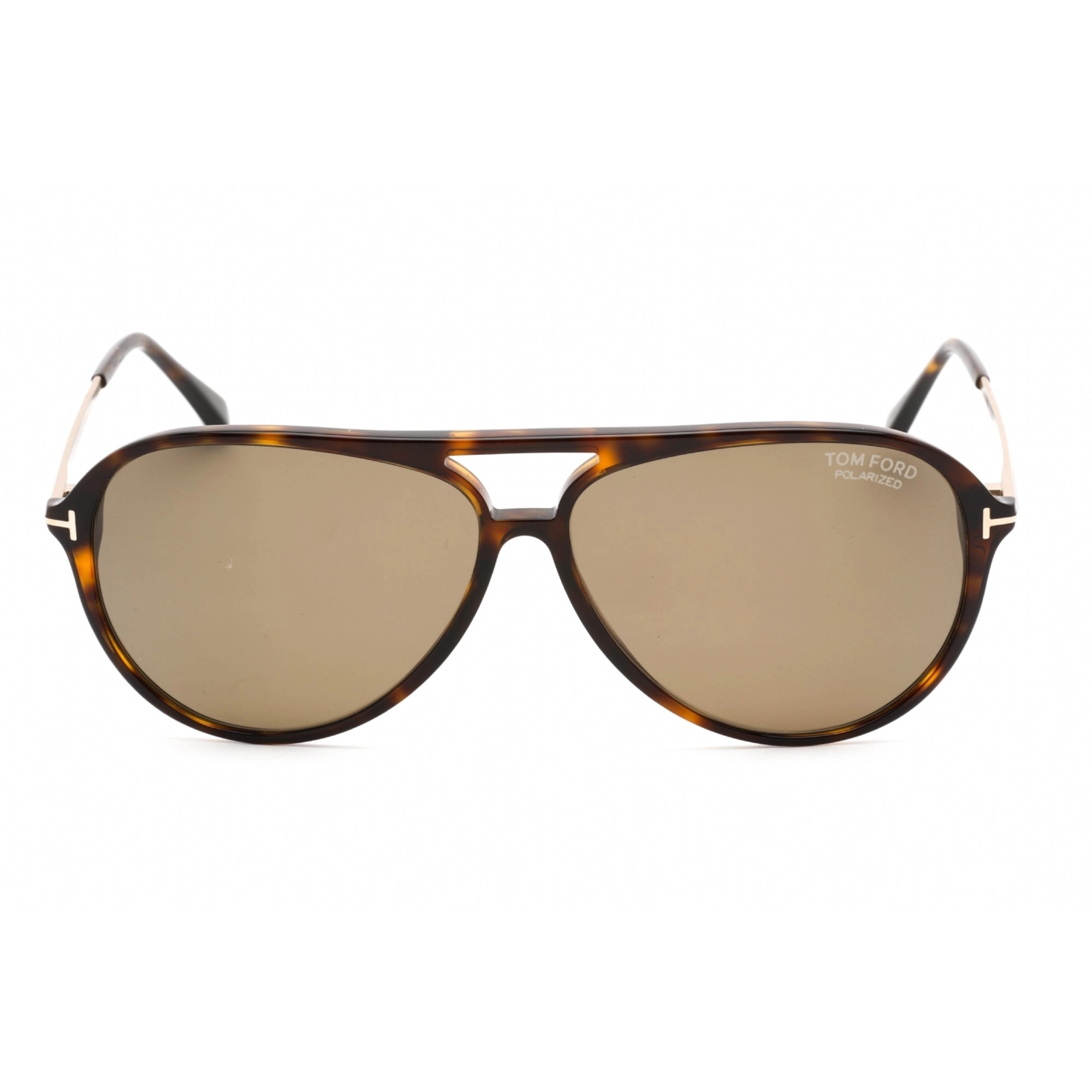 Tom Ford Men's Sunglasses - Shiny Dark Havana Metal/Plastic Pilot Frame | FT0909 52H
