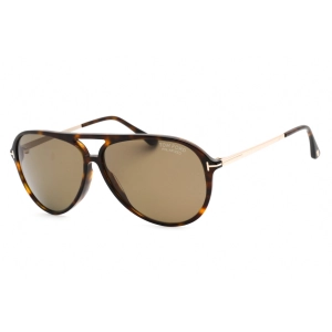Tom Ford Men's Sunglasses - Shiny Dark Havana Metal/Plastic Pilot Frame | FT0909 52H