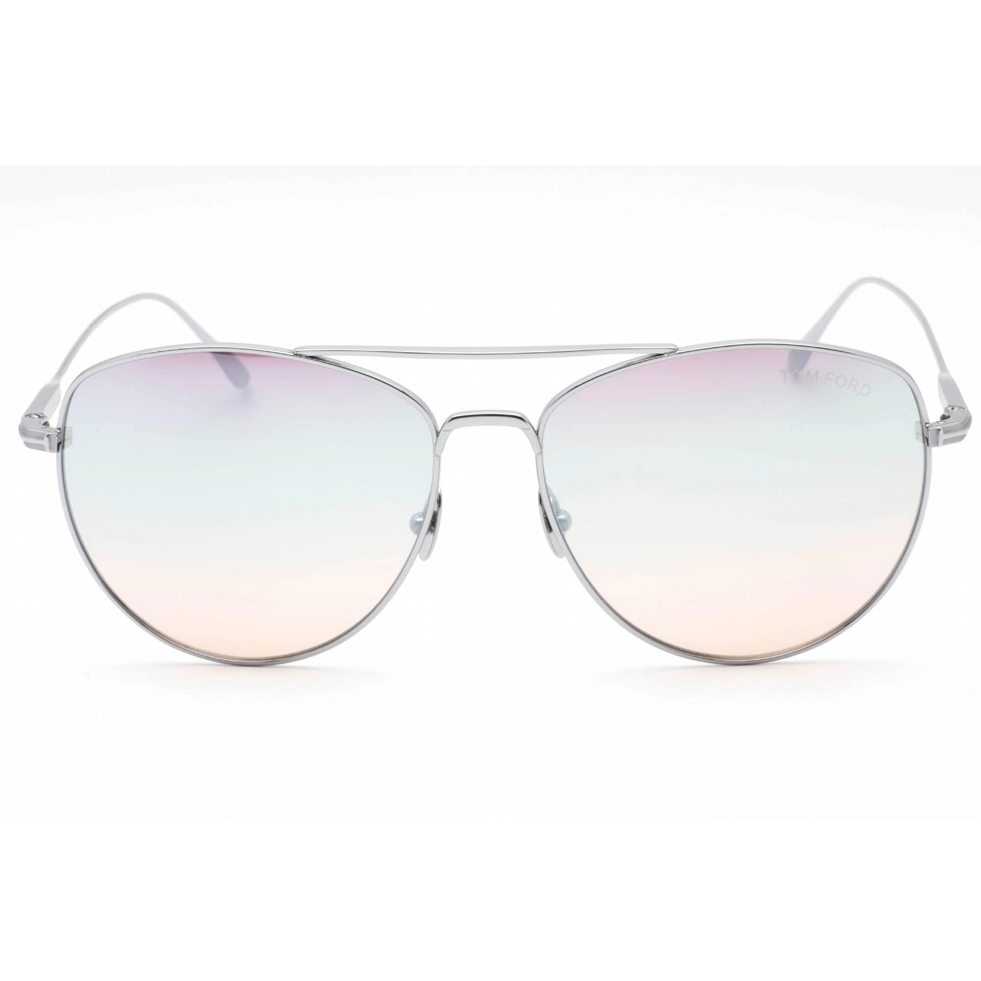 Tom Ford Unisex Sunglasses - Full Rim Shiny Palladium Aviator Frame | FT0784 16Z