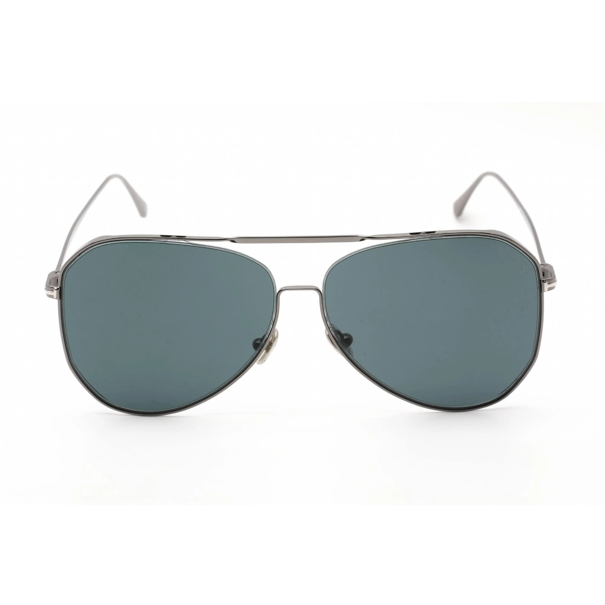 Tom Ford Unisex Sunglasses - Shiny Dark Ruthenium Metal Aviator Frame | FT0853 12V