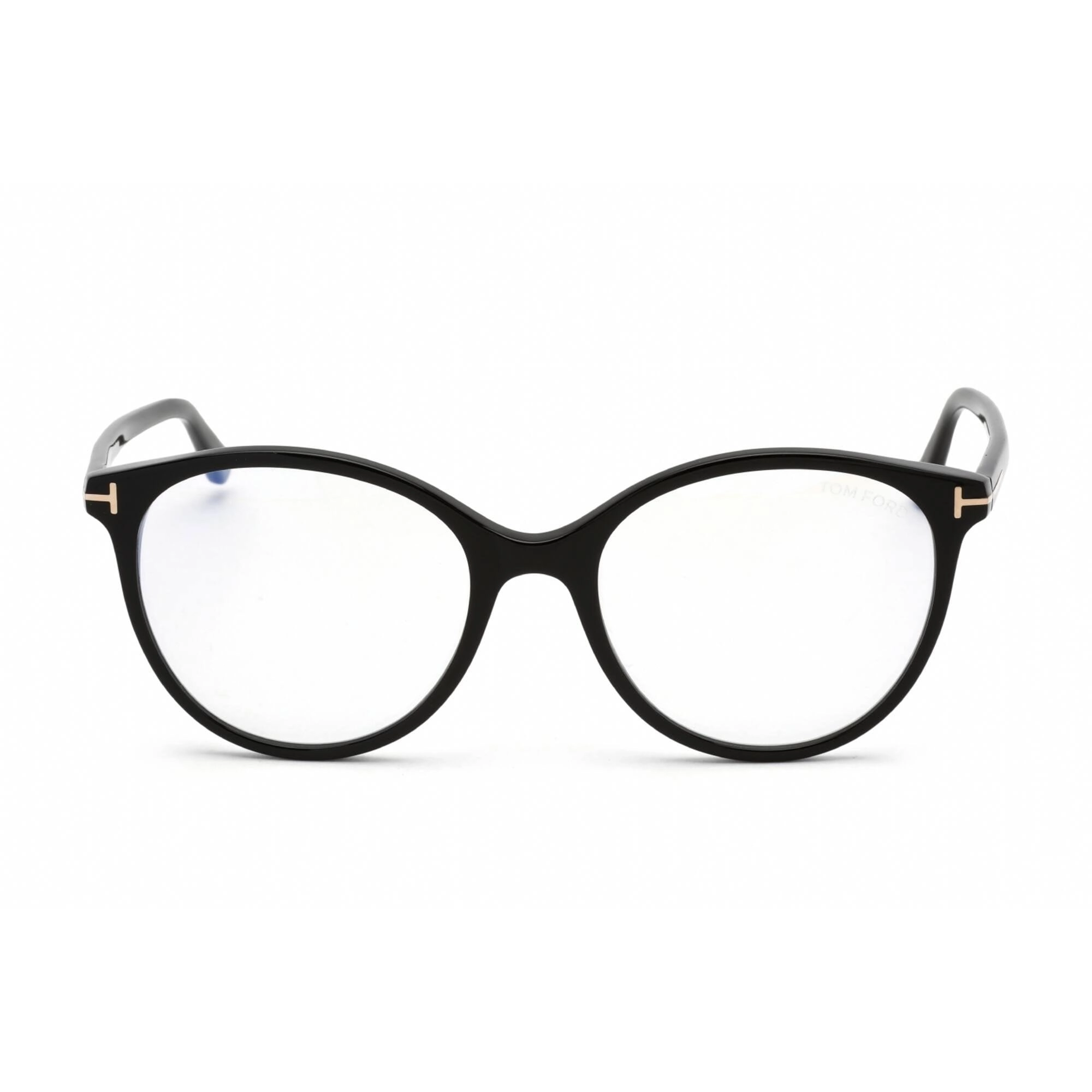 Tom Ford Women's Eyeglasses - Cat Eye Shape Shiny Black Plastic Frame | FT5742-B 001