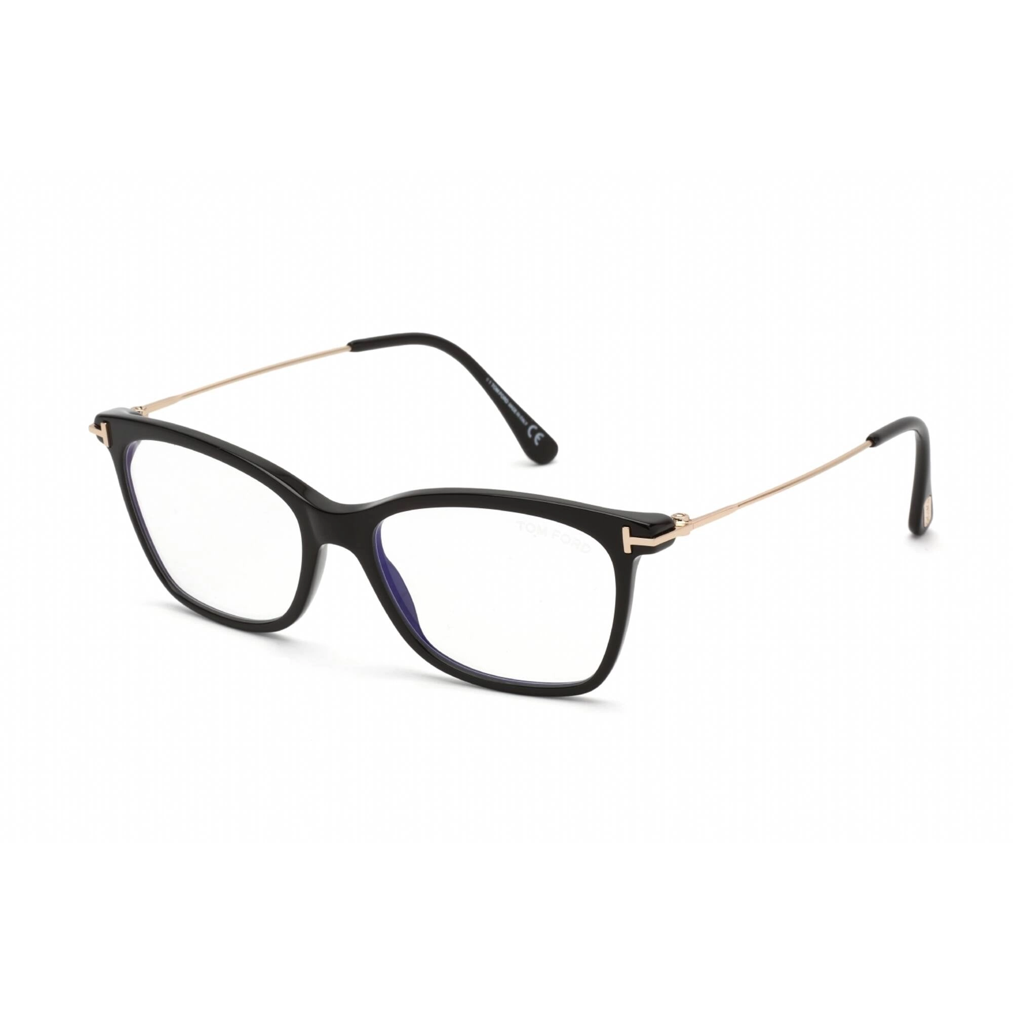 Tom Ford Women's Eyeglasses - Shiny Black Rectangular Full Rim Frame | FT5712-B 001