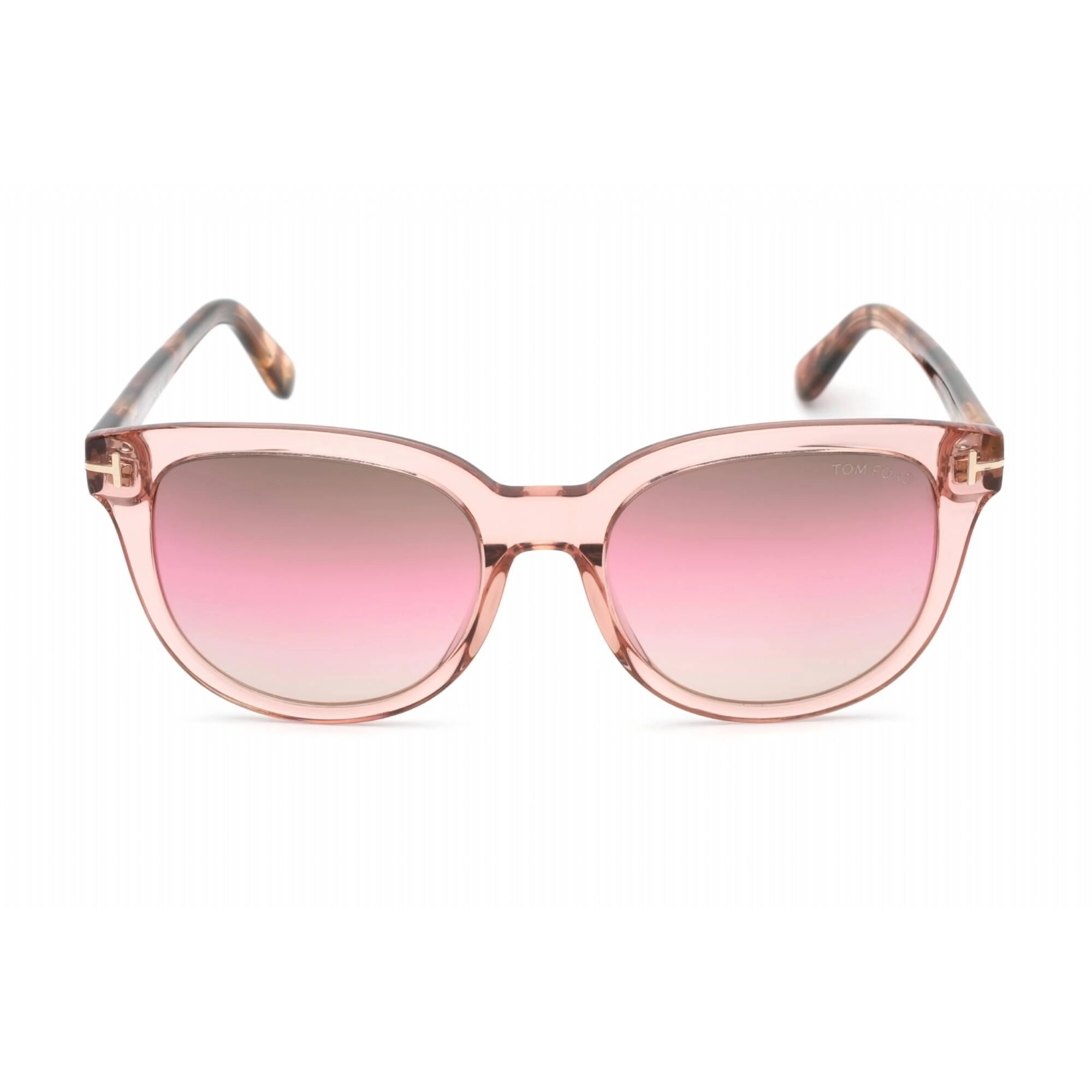 Tom Ford Women's Sunglasses - Full Rim Shiny Pink Plastic Round Frame | FT0914 72F