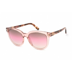 Tom Ford Women's Sunglasses - Full Rim Shiny Pink Plastic Round Frame | FT0914 72F