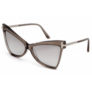 Tom Ford Women's Sunglasses - Shiny Beige Plastic Butterfly Shape Frame | FT0767 57G