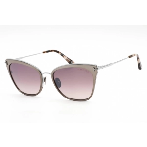Tom Ford Women's Sunglasses - Shiny Dark Ruthenium Metal Cat Eye Frame | FT0843 12U