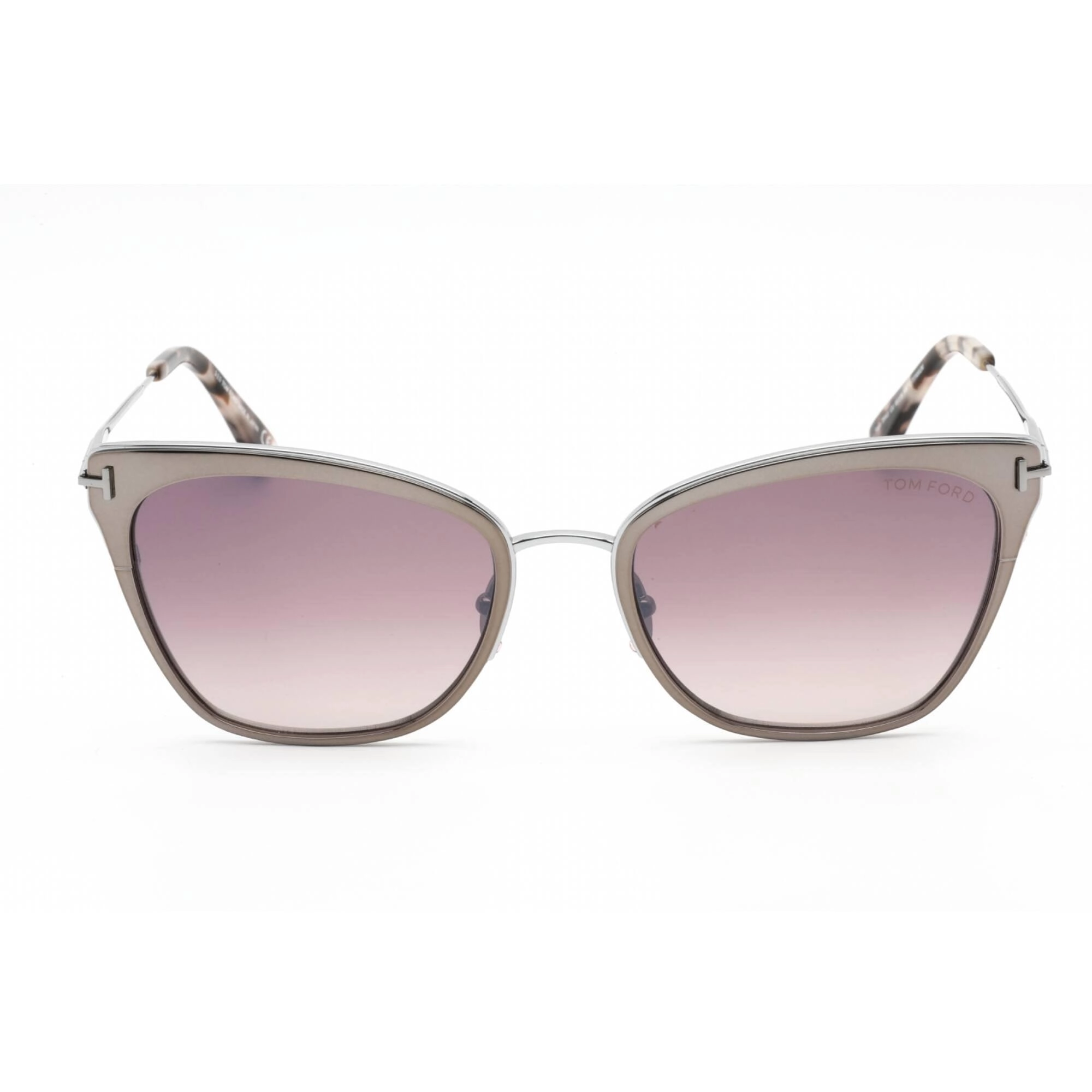 Tom Ford Women's Sunglasses - Shiny Dark Ruthenium Metal Cat Eye Frame | FT0843 12U