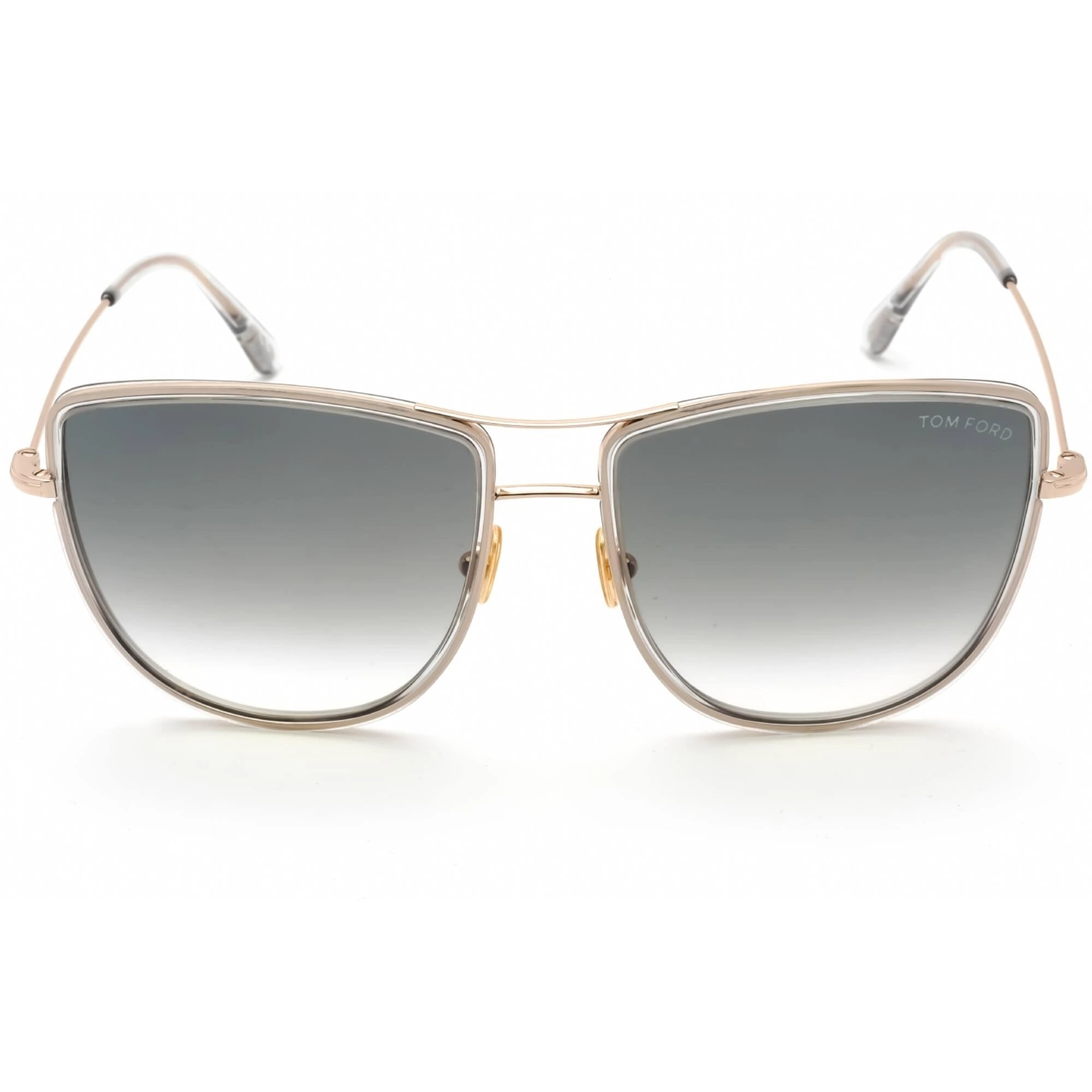 Tom Ford Women's Sunglasses - Shiny Rose Gold Metal Pilot Shape Frame | FT0759 28B