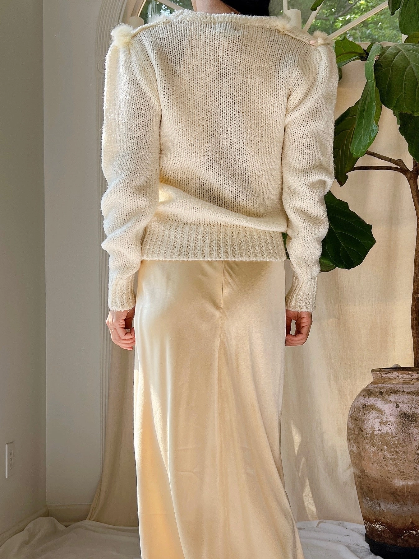 Vintage Knit Textured Pullover - S