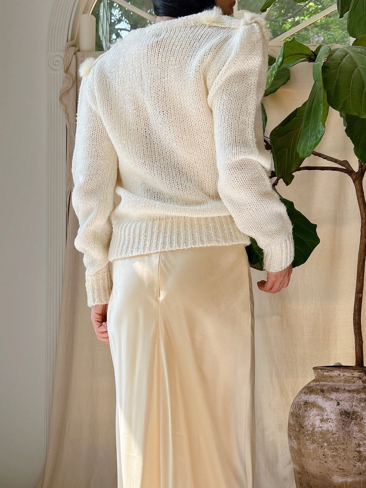 Vintage Knit Textured Pullover - S