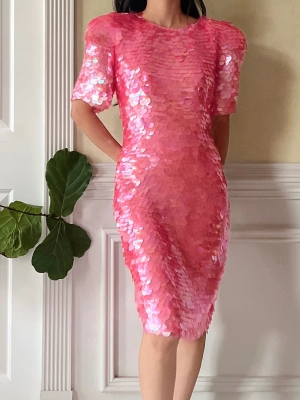 Vintage Paillettes Sequins Dress - S