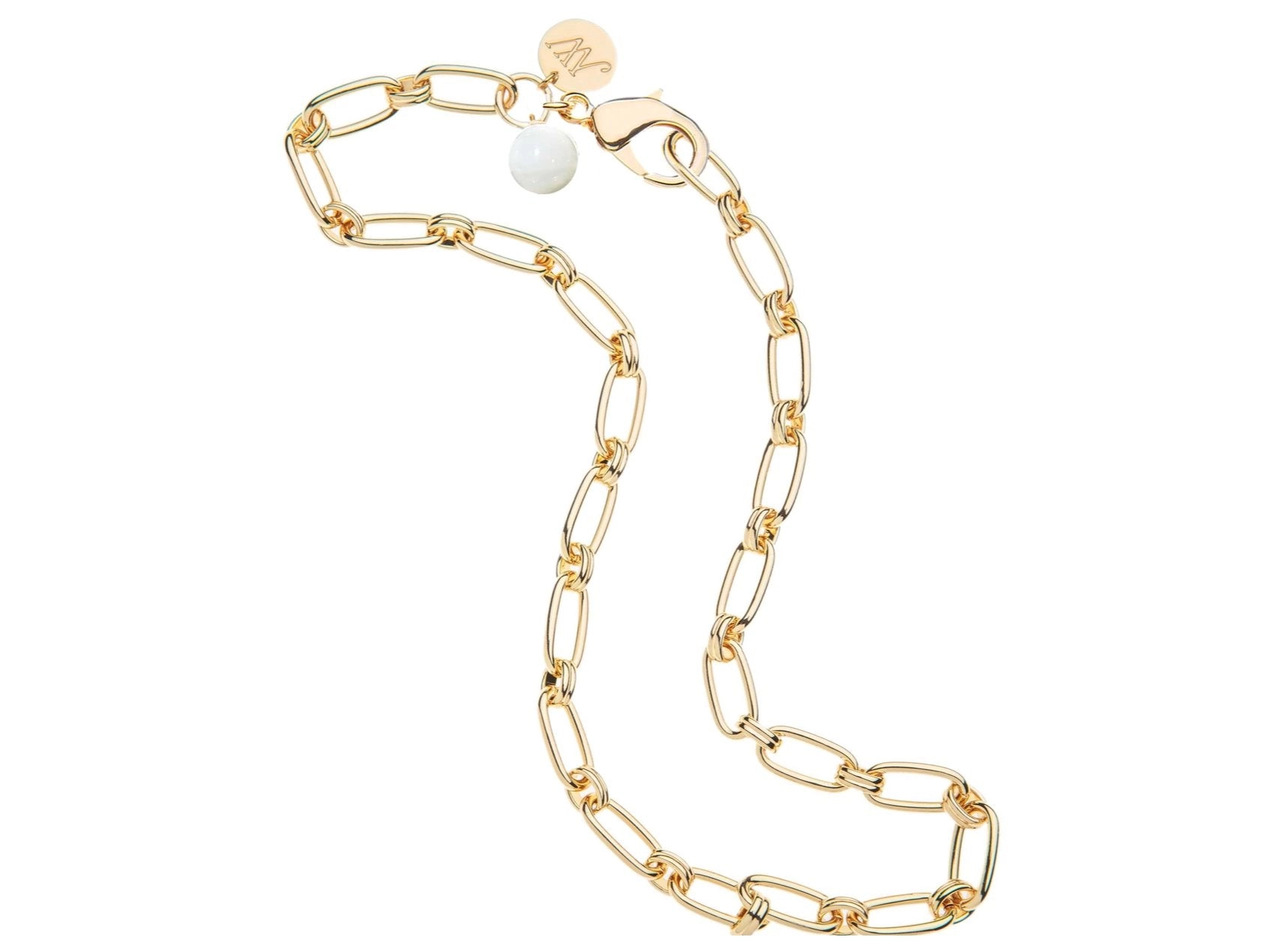 Wheels Of Fortune Chain With Mother Of Pearl 18